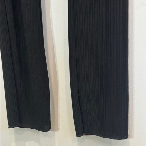 Naked Wardrobe Black Ribbed Flare Leg Lounge stretch Pants large - Picture 4 of 5